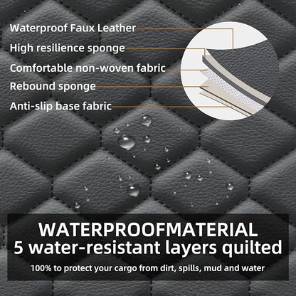 Elantrip Car Seat Cover Full Set Leather Waterproof Front Rear Black | 5-piece full set in premium black leather — 2 front + 3 rear, full cabin protection - Image 3