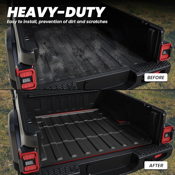 LASFIT 5FT Bed Mat for Jeep Gladiator JT 2020-2025 2026 (60 inches) | All Weather, TPE, Custom Fit, Truck Bed Mat, Bed Liner, Black - Image 7
