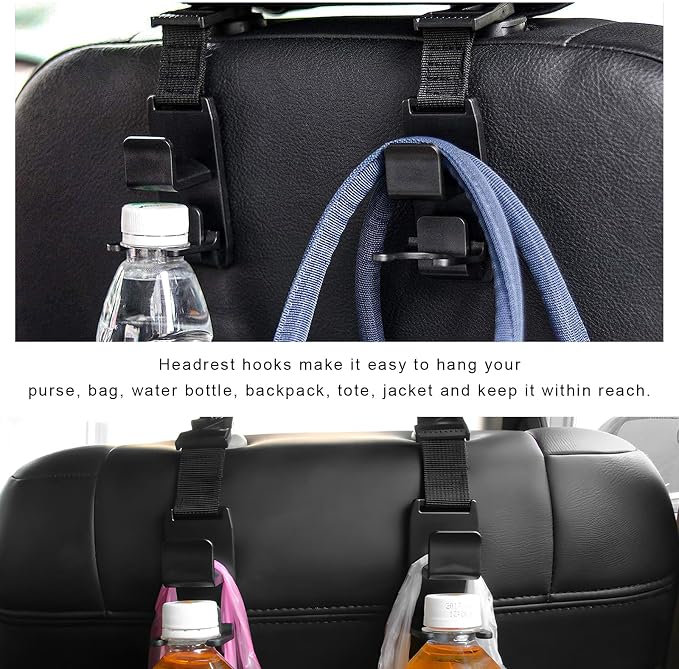 2 PCS Car Seat Headrest Hook, Strong Auto Seat Back Storage Hook Headrest Hanging Organizer, Vehicle Seats Hanger Holder Universal for Purses Handbags Groceries Bags - Image 5