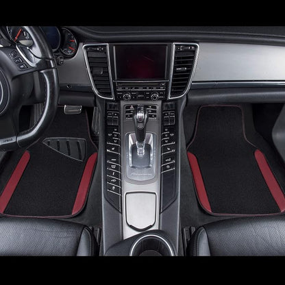 CAR PASS Waterproof Universal Fit Car Floor Mats, Car Mats Fit for SUV,Vans,sedans, Trucks,Set of 4pcs Car Carpet with Driver Heel Pad（Black and Burgundy） - Image 3