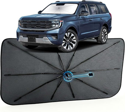 Car Windshield Sun Shade for Ford Expedition 2018-2026 –[Reflective Coated Fabric] Sunshade Umbrella for Front Window, Car Shades Sun Visor Keep Car Cool and Protects Interior, 1:1 Exact Fit by MakeLifeBetter