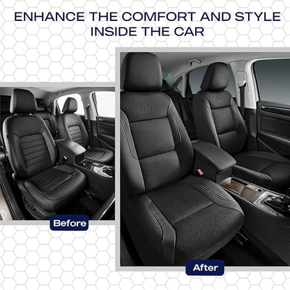 Skechers Memory Foam Seat Covers, Air Cool Mesh Thick Car Seat Covers, Car Seat Covers Front Seats Airbag Compatible, Universal Automotive Comfort for Most Cars, Vans, Trucks, SUV,Black - Image 5