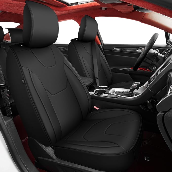 TTX LIGHTING Custom Fit for Ford Fusion Seat Covers 2013-2020 5-Seats | Original Seat Pattern | Full Coverage | Easy Install | Faux Leather | Shield Your Car Seats by TTXLIGHTING%C2%AE