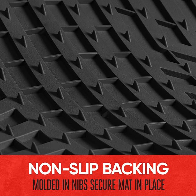 Motor Trend FlexToughXL Floor Mats for Cars Full Set, All-Weather Rubber Automotive Floor Mats, Waterproof Heavy Duty Car Mats, Flexible Floor Liners for Car Truck Van SUV, Car Floor Mats (Black) - Image 7