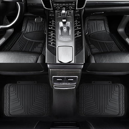 Amazon Basics 4-Piece Premium All-Season Anti-Slip Rubber Floor Mats, All Weather Protection for Cars, SUVs and Trucks, Universal Trim to Fit, Black - Image 4