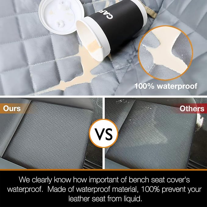 Car Seat Cover Waterproof Back Seat Cover for Kids and Dogs Without Smell Heavy Duty and Nonslip Rear Seat Protector Non Stick Fur Bench Seat Cover for SUV Van Easy to Install Machine Washable - Image 3