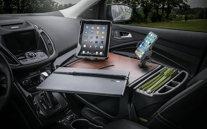 AutoExec AE-RMCD-PM-TAB-21M Roadmaster Car Desk for Your Vehicle Workstation and Mobile Office, Mahogany with Phone Mount and Tablet Mount | Vehicle Workstation, Mobile Office, Phone Mount, Tablet Mount - Image 2