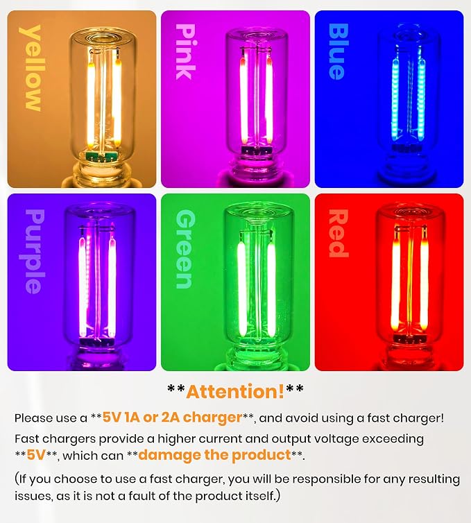 KENANEK 2PCS USB Retro Car Lamp, Touch-Control Portable LED Car Ambient Light, USB Powered Night Lights, Suitable for Bedroom, Camping, Holiday Decorations. (Purple Light) - Image 7