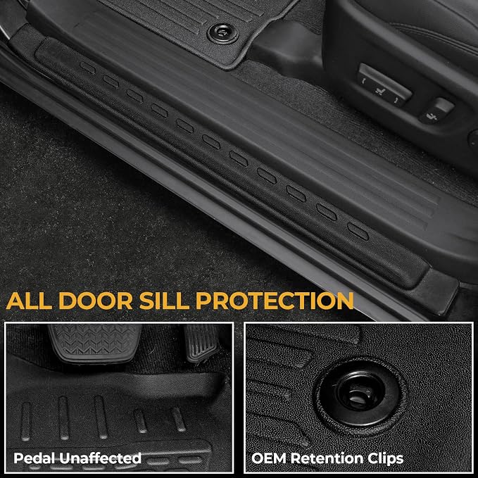 Floor Mats for 2013-2024 Toyota 4Runner Accessories | w/o Sliding Cargo Tray, Full-Coverage Set with Cargo Liner & Backrest Protector, Odorless TPE, All-Weather Protection - Image 4