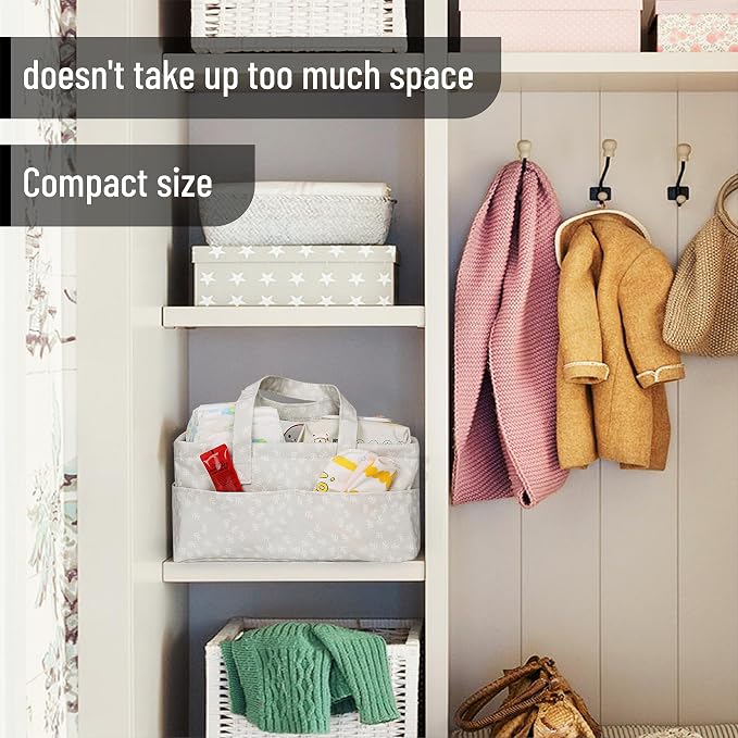 Mr. Pen- Baby Diaper Caddy Organizer, Patterned Gray | Nursery Storage Bin and Car Organizer for Diapers and Baby Wipes - Image 5