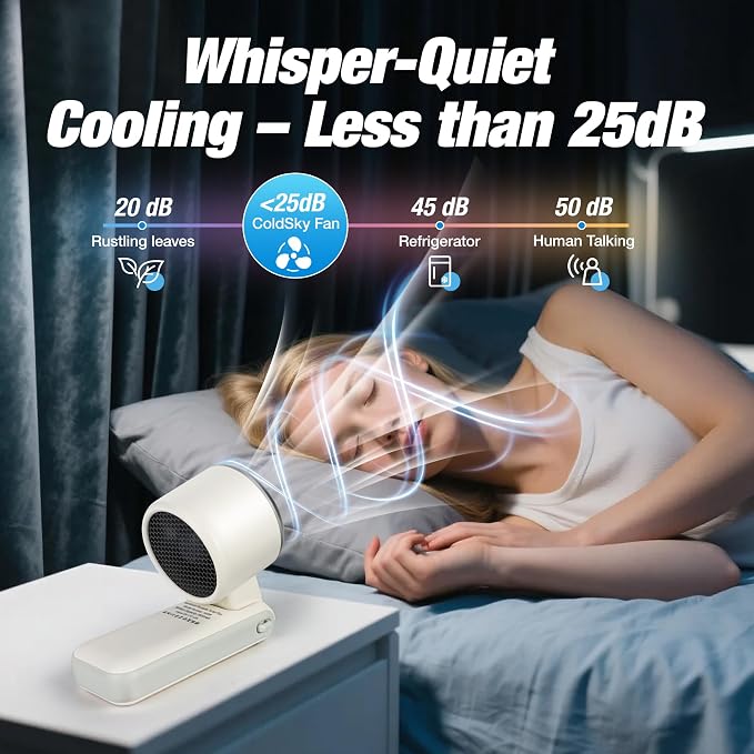 Portable Ice Cooling Handheld Turbo Fan, 100 Speeds, 4000mAh, Speed Display | 15,500 RPM brushless motor, USB-C charging, digital display, foldable desk mode and wearable neck use with included lanyard. - Image 3