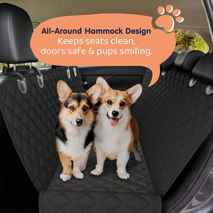 XL Dog Car Seat Cover for Back Seat, Waterproof Hammock for Car, SUV & Truck, Non-Slip Backseat Cover for Dogs, Heavy-Duty Dog Hammock Style Seat Protector Pets, Easy to Install & Clean - Image 2