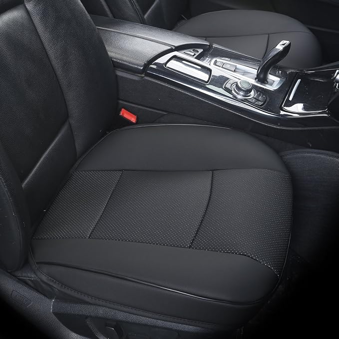 Luxury PU Leather Car Seat Cover Protector Front, Bottom Single Seat Cover-Compatible with 90% Vehicles (Width 20.8 ×deep 21×Thick 0.2 inch) (Black) - Image 2