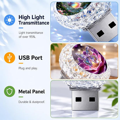 Dragonfly USB LED Car Portable Interior Multi-Color Atmosphere Lamp | Portable Mini LED Night Light Auto Ambient Lighting, Universal Vehicle Bedroom Decor Car Accessories Gifts for Women Men - Image 7