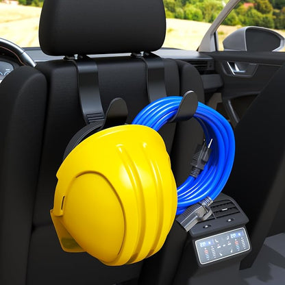 XL Hard Hat Headrest Hooks for Truck Heavy-Duty Car Seat Back Organizer | Durable ABS Material, Car Seat Hanger for Jobsite Tools Travel Bags Groceries Backpack, 2 Pack Vehicle Storage Holder - Image 7