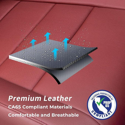 coverdream Custom Seat Covers for 2023-2026 Honda CR-V,Premium Faux Leather Car Seat Cover Set,Full Set Waterproof SUV Seat Protector,Armrest Covers Included (Wine Red) - Image 8