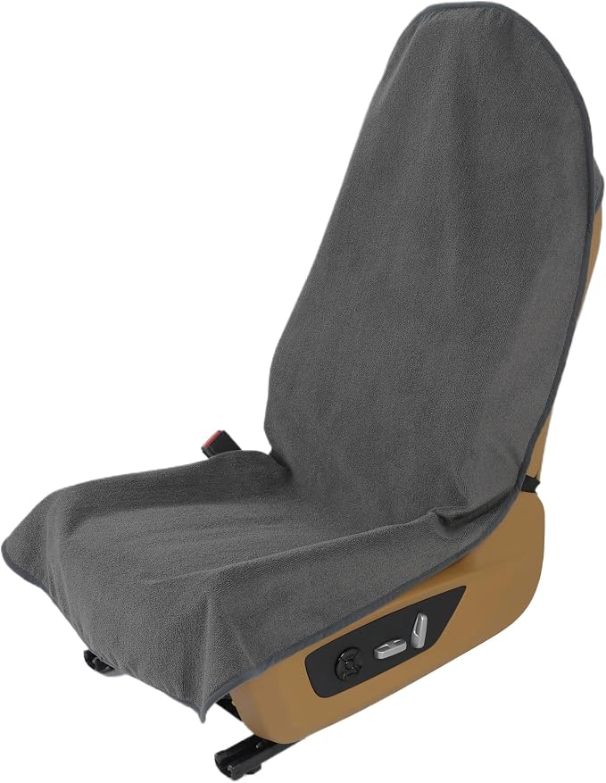VSHIELD Waterproof Towel Car Seat Cover, Sweatproof Non-Slip Seat Protector, Universal Fit for Front Bucket or Rear Bench Seat of Cars, SUVs, Vans, Trucks, Compatible with Airbags and Armrests by VSHIELD
