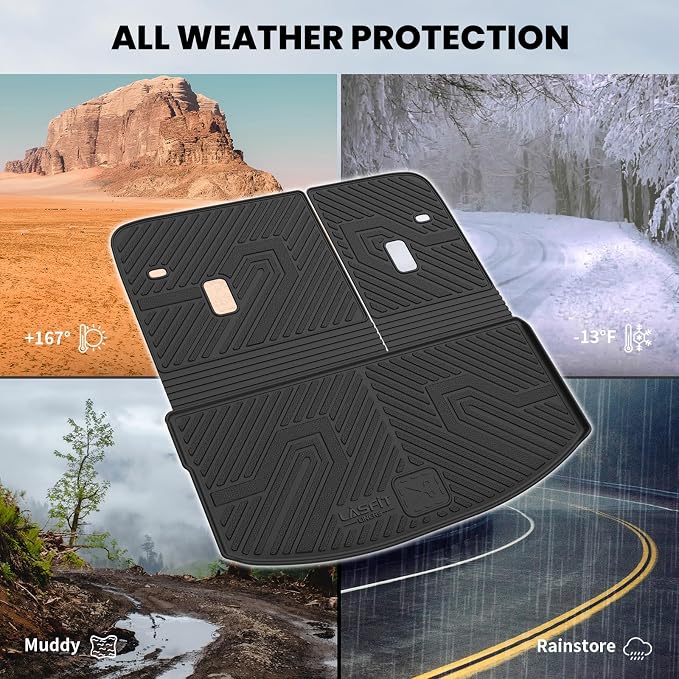 LASFIT Cargo Mat for Mazda CX90 / CX90 PHEV 2024-2026 3rd Row 60/40 | 100% TPE All Weather Custom Fit Trunk Liner Waterproof Cargo Tray Automotive Accessories - Image 8