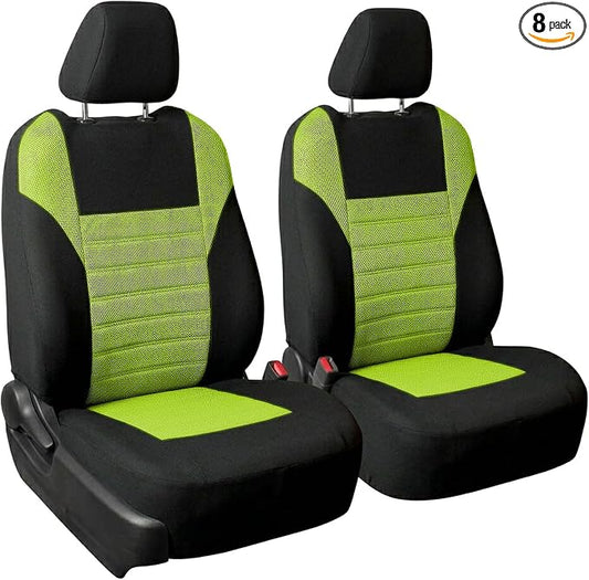 FH Group Automotive Car Seat Covers Front Set Premium 3D Air Mesh Front Seat Covers, Airbag Compatible Universal Fit Interior Accessories for Cars Trucks and SUVs - Green by FHGroup