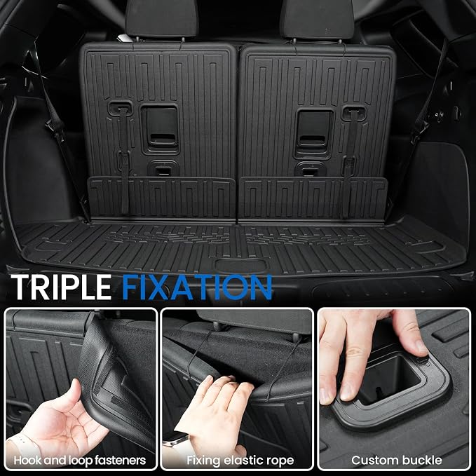 Cargo Mat for Dodge Durango 2016-2026 6/7 Seats Accessories | Cargo Liner & Rear Seat Back Protector, All Weather TPE, Non Slip & Odorless & Scratch Proof, Quick Clean - Image 2