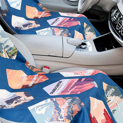 2 Pack Car Seat Towel Cover with Storage Bag, Multi National Parks 1 | 63 x 32 in Car Towel Seat Cover Non Slip Waterproof, Gym Workout Swimming Running, Machine Washable Sweat Absorbent Protector - Image 5