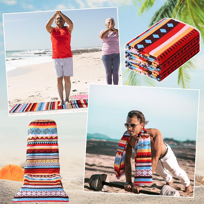 Hahafelt Car Seat Towel Covers Christmas Car Accessories Gifts Athletic Running Towel Performance Microfiber Post Workout Sweat Washable Cover Non Slip for Seat Outdoor Sport(Tribal) - Image 6