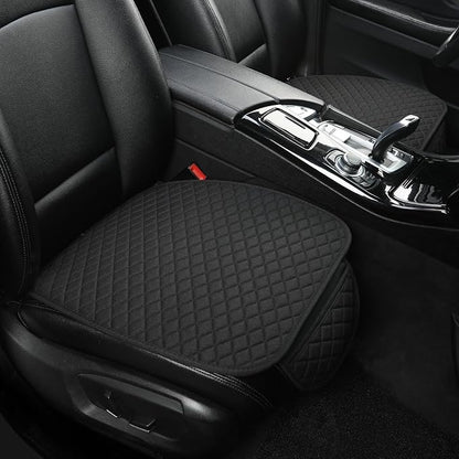 West Llama Linen Car Seat Covers,Bottom Seat Covers for Cars Include 2 Piece Front Driver Seat Pad Mat Universal Fits 90% Vehicles,SUVs,Cars,Sedans(2Piece-Black) - Image 2