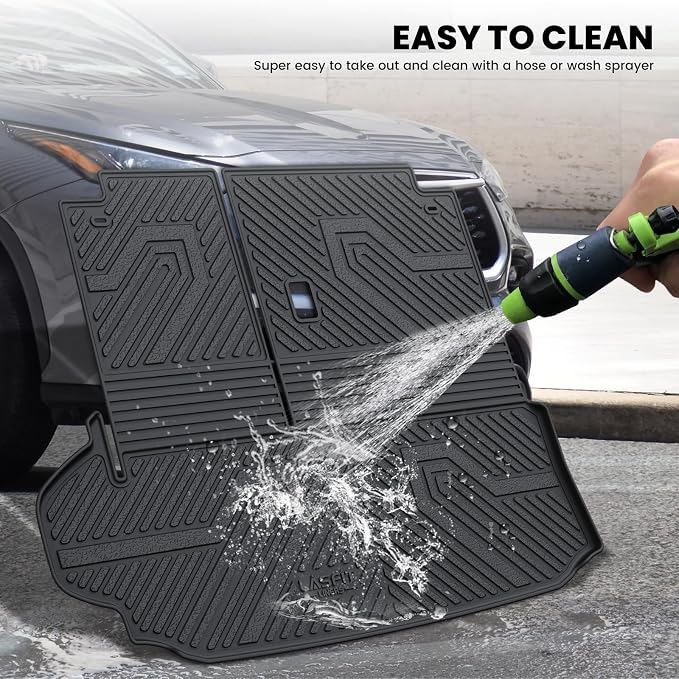 LASFIT Cargo & Backrest Mats for Toyota Highlander 2026-2020 7 & 8 Seats | Fit Without Subwoofer, All Weather TPE Custom Fit Cargo Liner, Full Coverage Cargo Mats - Image 7