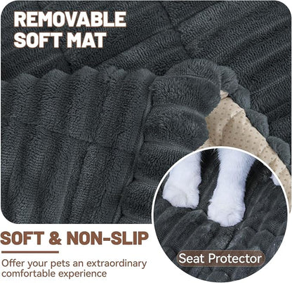Dog Car Seat Waterproof Bed Cover Back Seat Dark Gray 23.6”x51” | Nonslip Soft Comfortabl Pet Bed Mat Car Blanket for Travel Backseat Extender Seat Covers Dog Bed for Cars Trucks and SUVs - Image 5