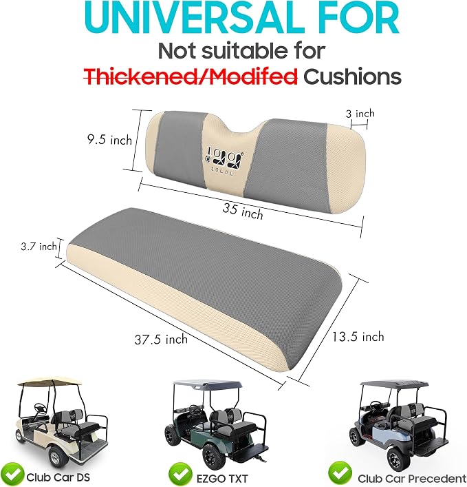 10L0L Golf Cart Seat Covers for Yamaha EZGO Club Car Seat Towel Cushion | Breathable Mesh All-Season Front/Rear Seat Blanket, UV Resistant, Cool Comfort, Machine Washable, Easy On, Great Golf Gift - Image 3