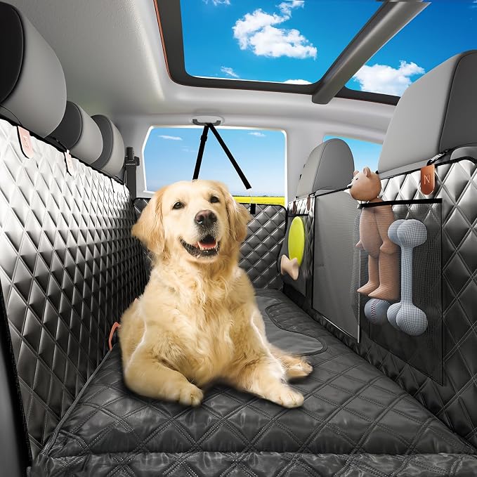 Truck Dog Seat Cover Back Seat Protector, Large Space Backseat Extender with Soft Inflatable Cushion Comfortable Dog Hammock, Waterproof Dogs Bed Rear Travel Accessories for Truck by Unknown
