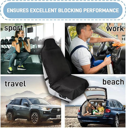 Waterproof Car Seat Cover Towel Front Seats 2 Pack, Universal Fit for Cars | Waterproof Sweating Seat Protector for SUVs, Anti-Slip Front Seat Cover for Gym, Outdoor, Pets & Travel, Black - Image 2