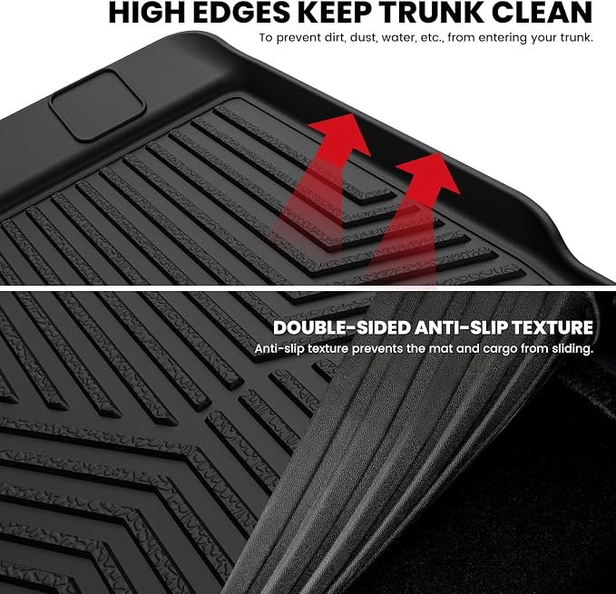 LASFIT Cargo Mat for Toyota 4Runner 2013-2024 (Only Fit 5-Seats) | Fit W/O Sliding Cargo Tray, All Weather Custom Fit Anti-Slip Pet Friendly TPE Trunk & Backrest Mats for 5th Gen 4Runner - Image 7