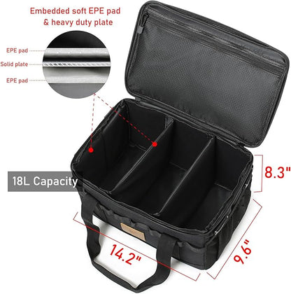 Tactical Camping Storage Bag 18L Tactical Utility Tote Bag Camping Cookware Organizer Trunk Organizer (Black) - Image 2