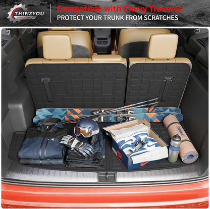 Trunk Mat & Backrest Mats for 2018-2023 Chevrolet Traverse | 2024 Traverse Limited, Cargo Mat Cargo Liner Trunk Liner TPE Back Seat Cover Protector Chevy Traverse Accessories - Image 6