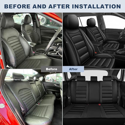IKABEVEM Car Seat Covers for Kia Seltos 2021-2023 2024 2025 2026 Full Set | Custom Fit,Waterproof Faux Leather,Scratch Resistant,Fully Wrapped,Easy to Install & Wipe Clean,Black Interior Seat Protector - Image 7