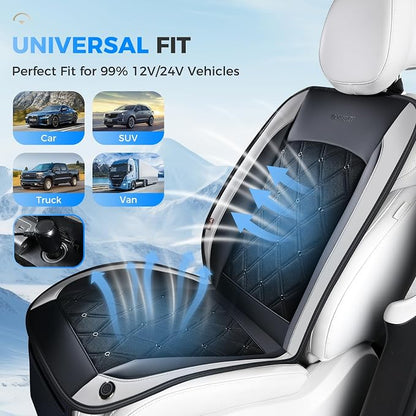Coverado Cooling Car Seat Cover, 12V-24V Ventilated Front Seat Cushion for Car, 3-Speed Adjustable Seat Cover for Summer Driving Seat, Universal Fit for Car SUV Truck Van - Image 8