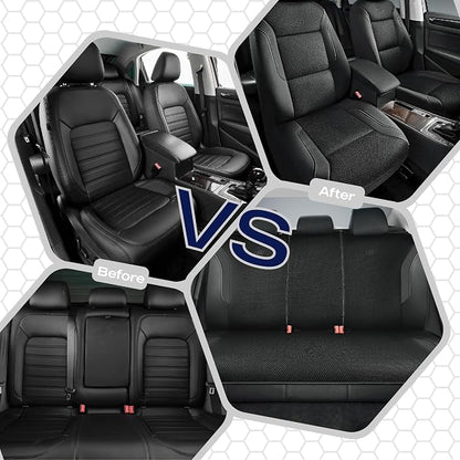 Skechers Memory Foam Car Seat Covers, Air Cool Mesh Thick Seat Covers, Airbag Compatible Car Seat Cover, Automotive Comfort Protection for Most Cars,Vans,Trucks, SUVs,Black - Image 7