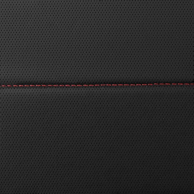 CAR PASS Leather Back Seat Cover,Piping Waterproof Bench Seat Cover, Rear Seat Cover Universal Fit for Cars Sedans SUVs Truck 95% Automotive Interior Backseat Car Covers (Rear,Black and Red) - Image 9