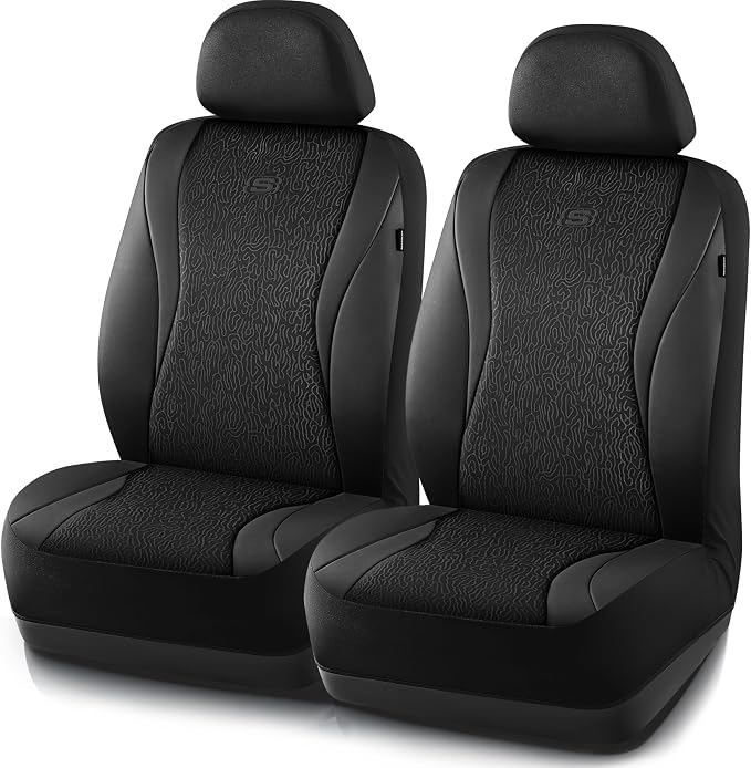Skechers GOGA Mat Seat Covers,Universal Fit for Most Cars,Trucks,SUVs,Black | GOGA Mat Technology,Waterproof Car Seat Covers Front Seats,Airbag Compatible,Car Seat Covers by Unknown