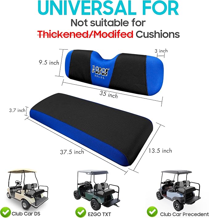 10L0L Golf Cart Seat Covers for Yamaha EZGO Club Car Seat Towel Cushion | Breathable Mesh All-Season Front/Rear Seat Blanket, UV Resistant, Cool Comfort, Machine Washable, Easy On, Great Golf Gift - Image 3