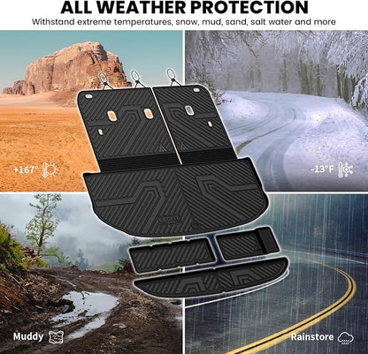 LASFIT Cargo Mats for Kia Telluride Gas 2027 (Not Fit Hybrid) | All Weather TPE Custom Fit Cargo Trunk Mat & Backrest Mats Accessories, Black - Image 8