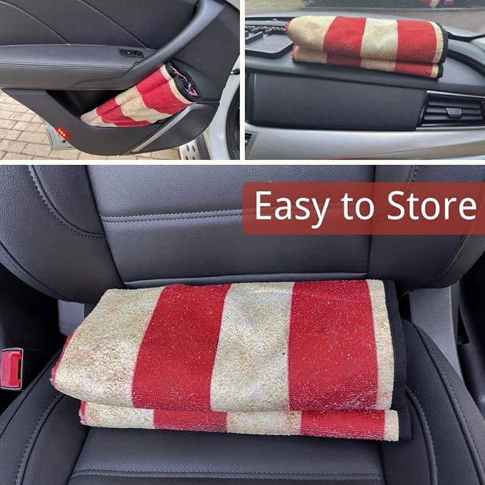 Waterproof Back Seat Cover for Dogs and Kids, Car Seat Protector Under Baby Car Seat, Child and Dog Car Seat Cover Blanket for Rear Bench(American Flag Red, Rear Bench Seat Towel) - Image 3