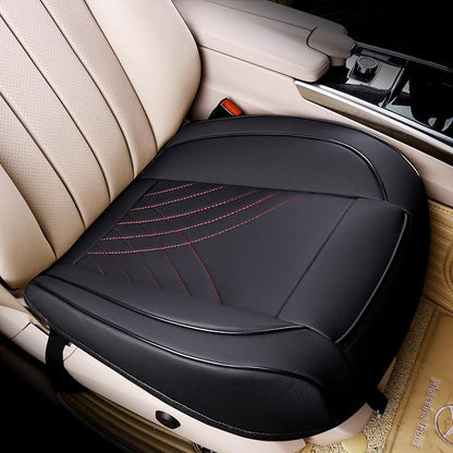 kingphenix Car Seat Cover, PU Leather Front Bottom Seat Protector | Front Bottom Seat Protector, Non-Slip Backing, Edge Coverage and Easy Installation for Sedan, SUV, Truck & Van, Black&Red by kingphenix