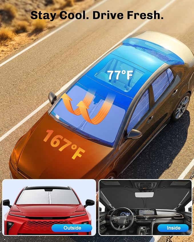 SXCY for 2023 2024 2025 2026 Toyota Crown Signia Windshield Sunshade | for 2023-2025 2026 Toyota Crown Signia Accessories 2024-2026 Crown Sunshade Foldable Sun Shield 2024 2025 2026 Crown Sunshade - Image 3