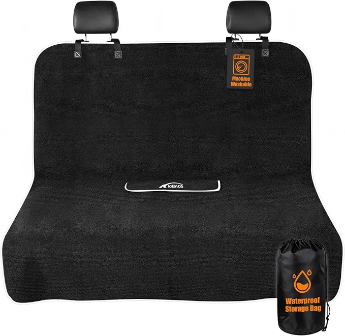 Back Seat Cover, Waterproof Non-Slip Bench Seat Protector for Cars | Sweatproof, Dual-layer Microfiber Terry Rear Seat Cover for Dogs and Kids, Fits for Cars, Vans, Trucks and SUVs by Unknown