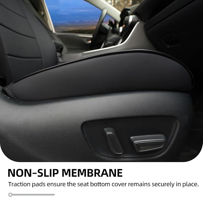 Lolcar RAV4 Seat Covers Custom Fit for Toyota RAV4(Gasoline) 2019 2020 2021 2022 2023 2024 2025 LE,XLE,XLE Premium,Limited,Airbag Compatible,Car Seat Cover Full Set for SUV, Waterproof Leather(Black) - Image 8
