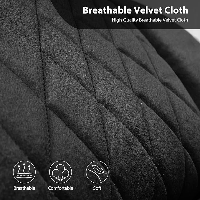 CAR PASS Luxury Faux Leather Car Seat Covers Front Seats, Breathable Soft Velvet Premium Automotive Seat Covers 2 Pack, Armrest Airbag Compatible Universal Fit for Most Sedan SUV Van Truck, Black - Image 3