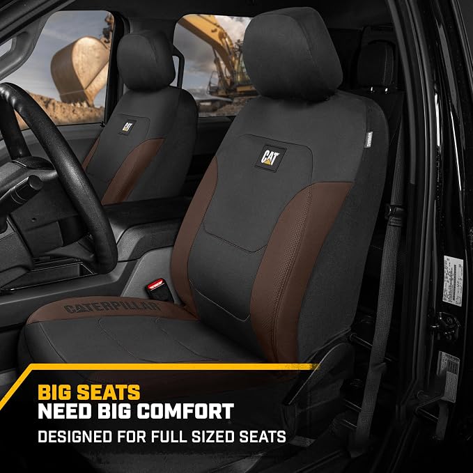 CAT Front Seat Covers for Cars (2-Pack) & 4-Piece Trim to Fit, Heavy Duty Protection, All Weather Floor Mats – Universal Fit, Waterproof Mats, Easy Install, for Trucks, SUVs, Vans, & Car Accessories - Image 4
