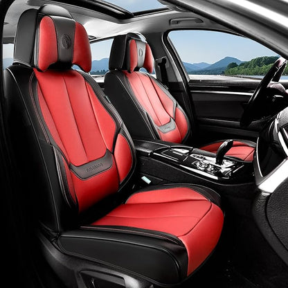 Coverado Car Seat Covers, Seat Covers for Cars, Waterproof Leather Auto Seat Protectors, Leather Car Seat Cushion, Car Interiors Accessories Universal Fit for Most Cars by COVERADOAUTO